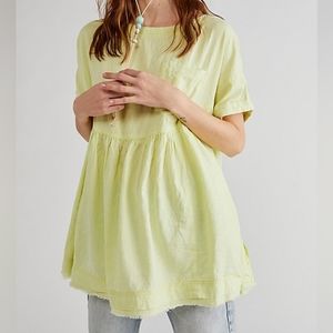 NWT FREE PEOPLE MOON CITY TEE - lemon lime
